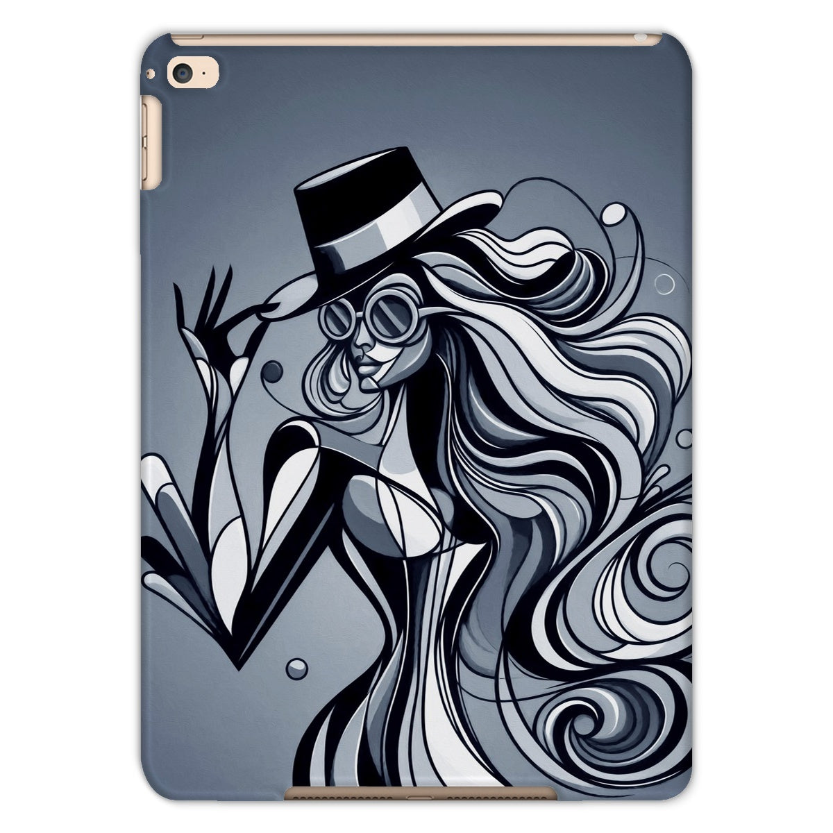 Viva La Diva: Where Shadows Dance in Shades of Silver Tablet Cases