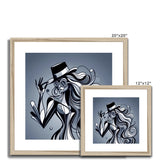 Viva La Diva: Where Shadows Dance in Shades of Silver Framed & Mounted Print
