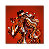 Viva La Diva: Where Confidence Dances in Shades of Oranges and Reds Canvas