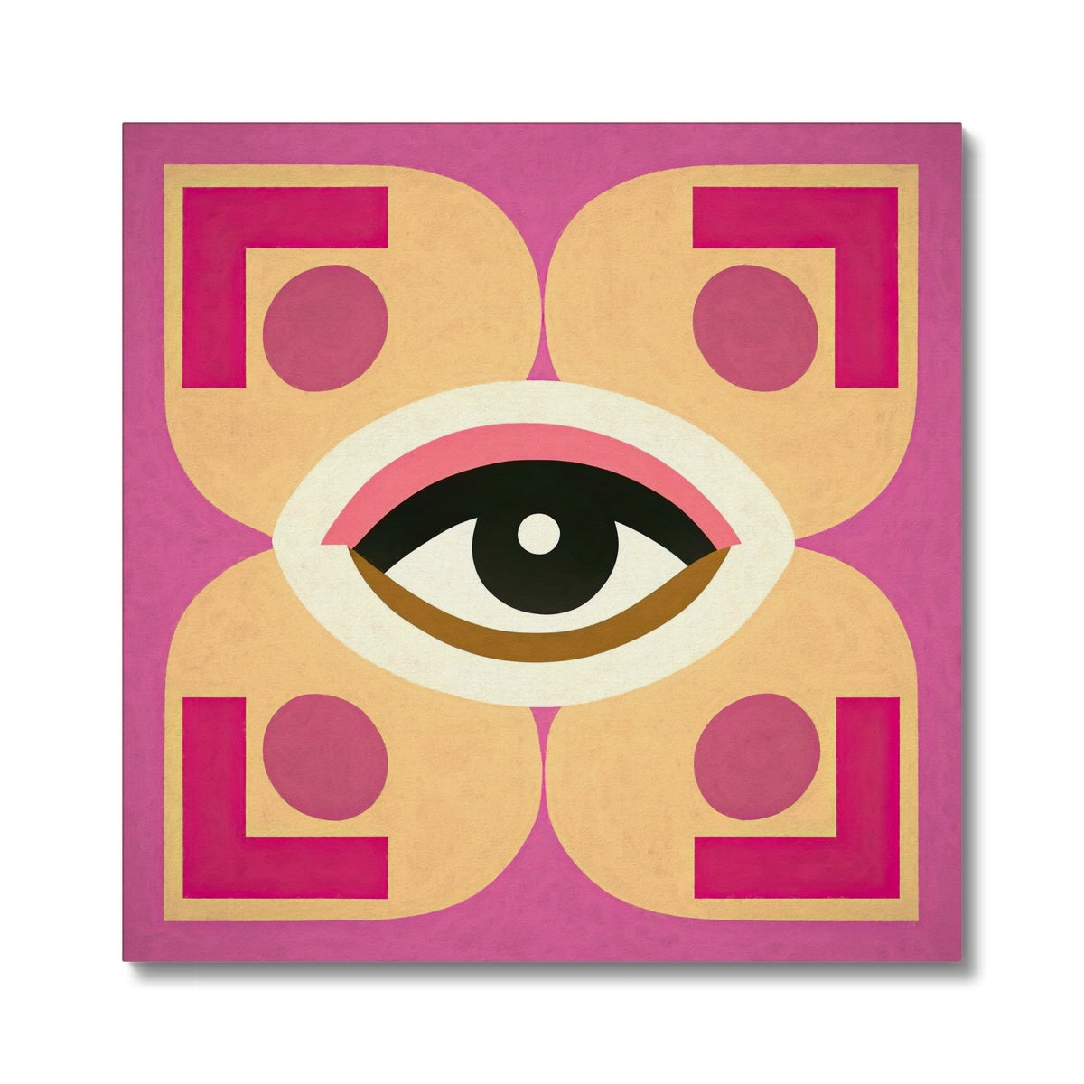 Eye of Harmony: Where Realism Meets Geometric Dreamscapes Canvas