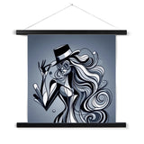 Viva La Diva: Where Shadows Dance in Shades of Silver Fine Art Print with Hanger