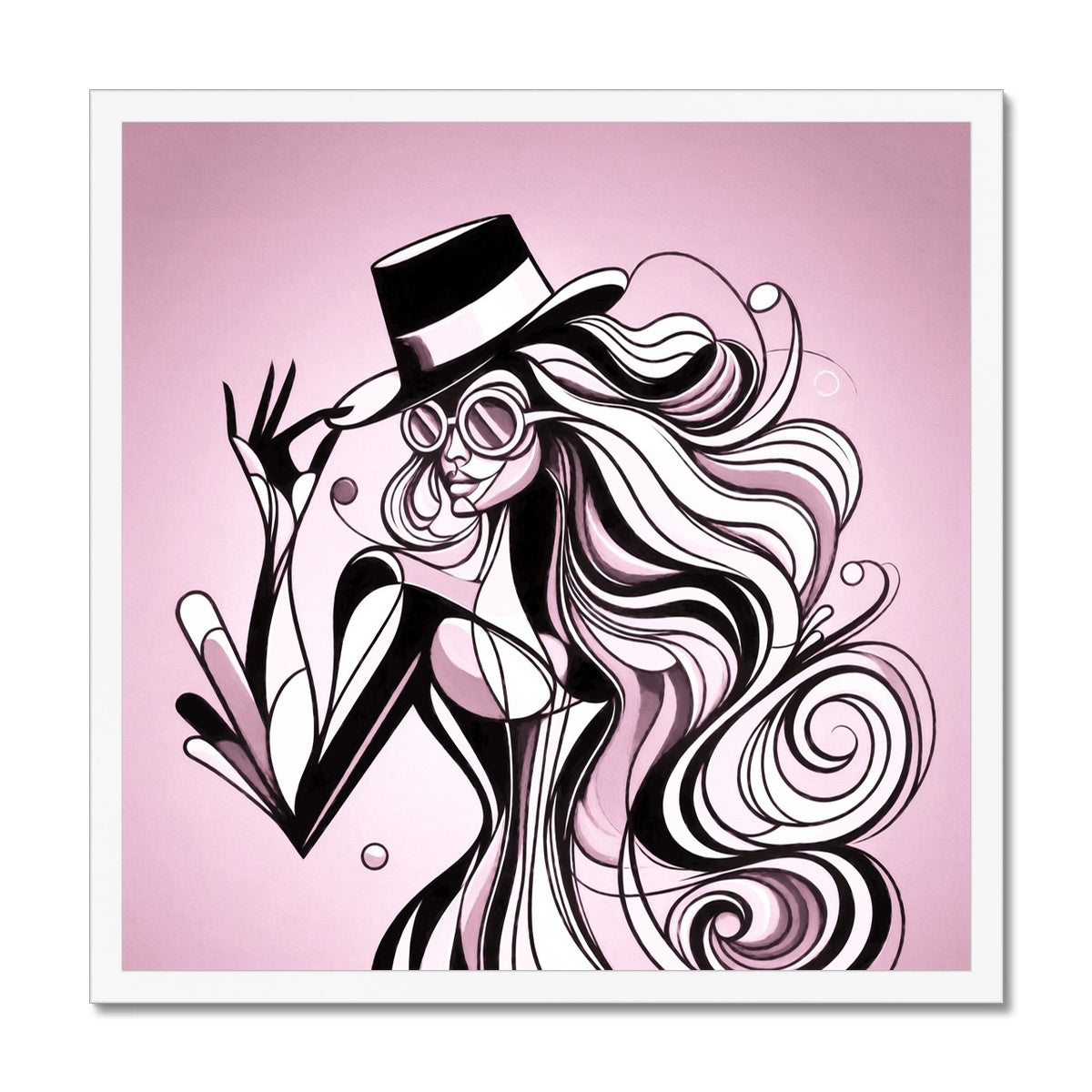 Viva La Diva: A Ballet of Blush and Boldness Against Rose-Colored Skies Budget Framed Poster