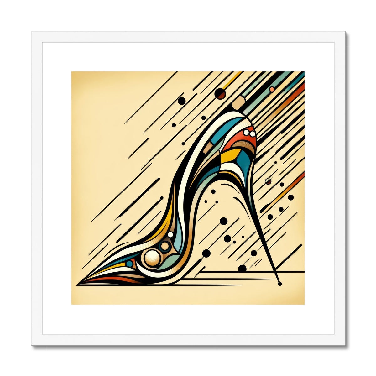 High Heel Havoc: A Moment Frozen in Time Framed & Mounted Print
