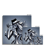 Viva La Diva: Where Shadows Dance in Shades of Silver Fine Art Print