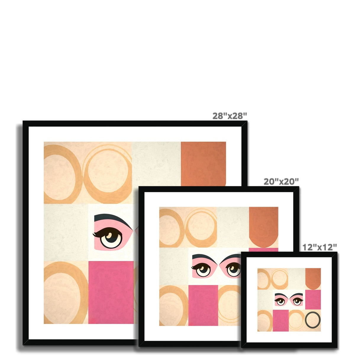 Whispers of Serenity: Where Eyes Meet Abstract Harmony Framed & Mounted Print