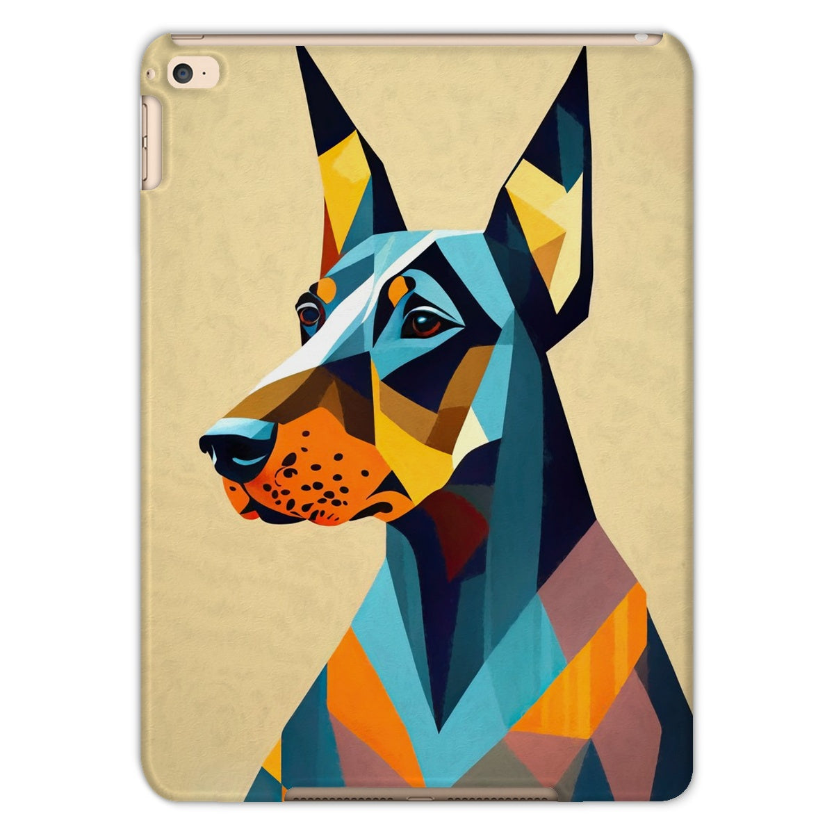 Prismatic Dobe: A Geometric Portrait in Motion Tablet Cases