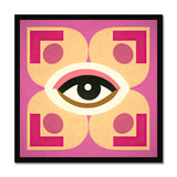Eye of Harmony: Where Realism Meets Geometric Dreamscapes Budget Framed Poster