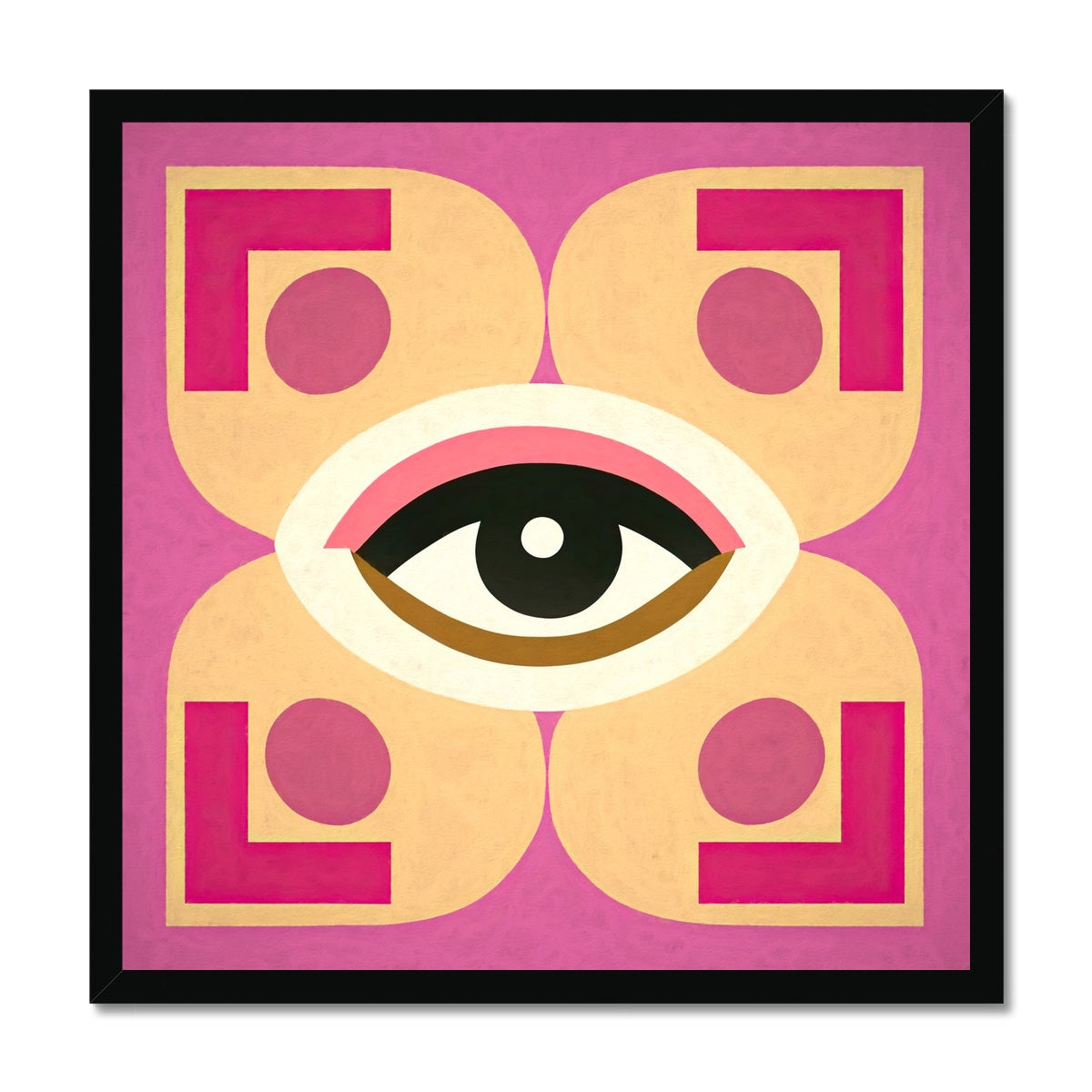 Eye of Harmony: Where Realism Meets Geometric Dreamscapes Budget Framed Poster