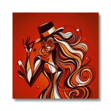 Viva La Diva: Where Confidence Dances in Shades of Oranges and Reds Eco Canvas