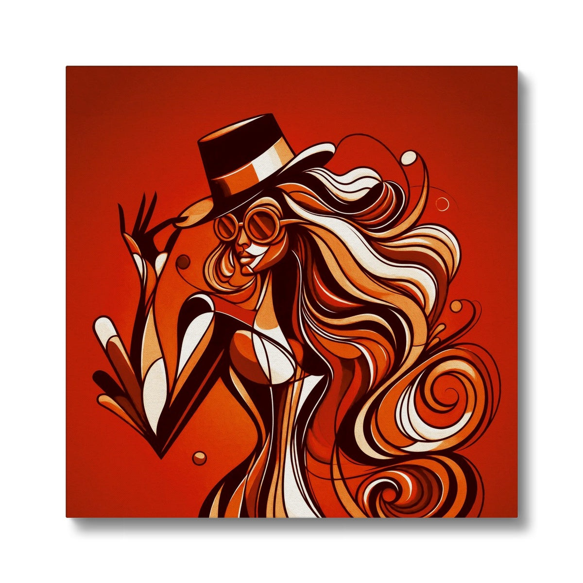 Viva La Diva: Where Confidence Dances in Shades of Oranges and Reds Eco Canvas