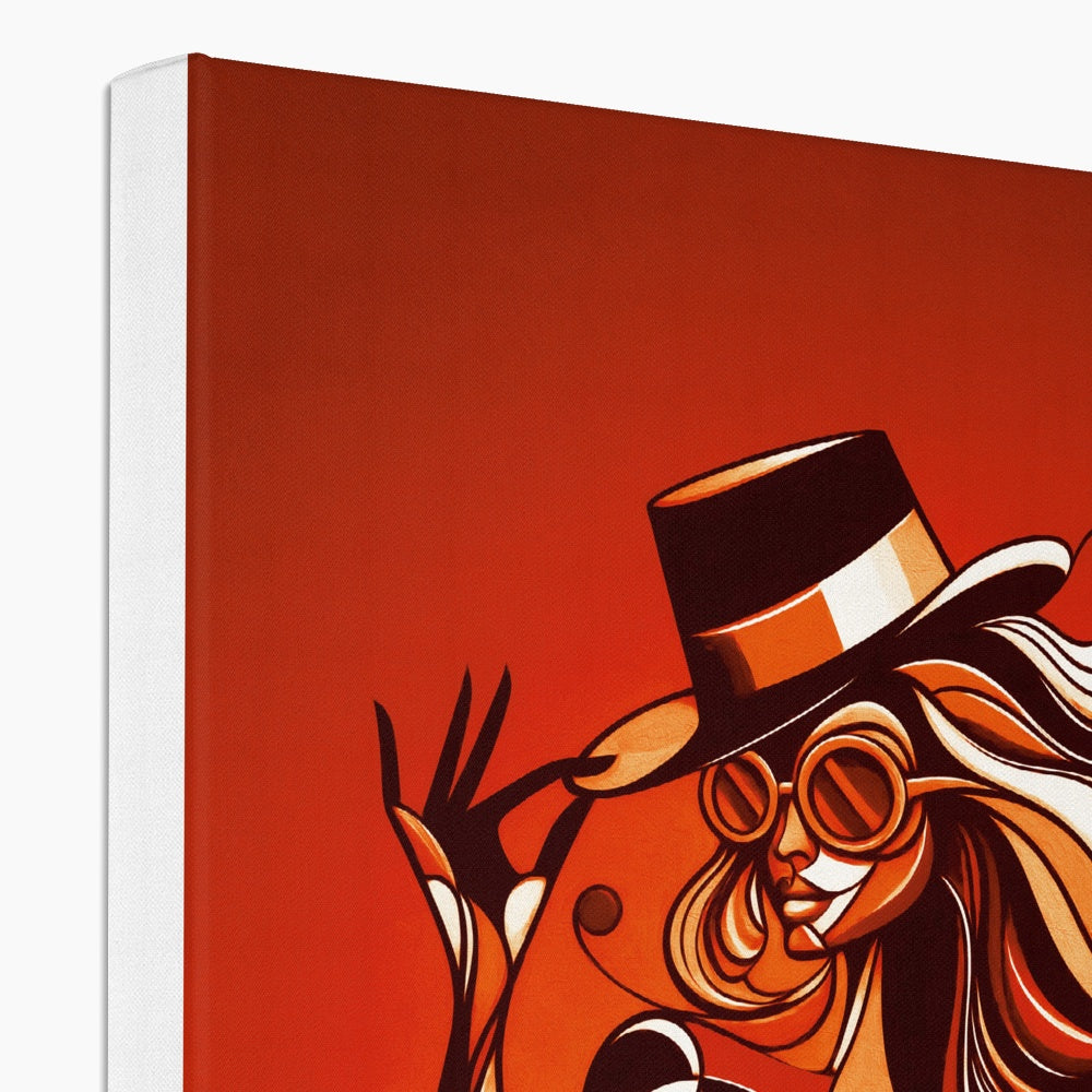 Viva La Diva: Where Confidence Dances in Shades of Oranges and Reds Eco Canvas