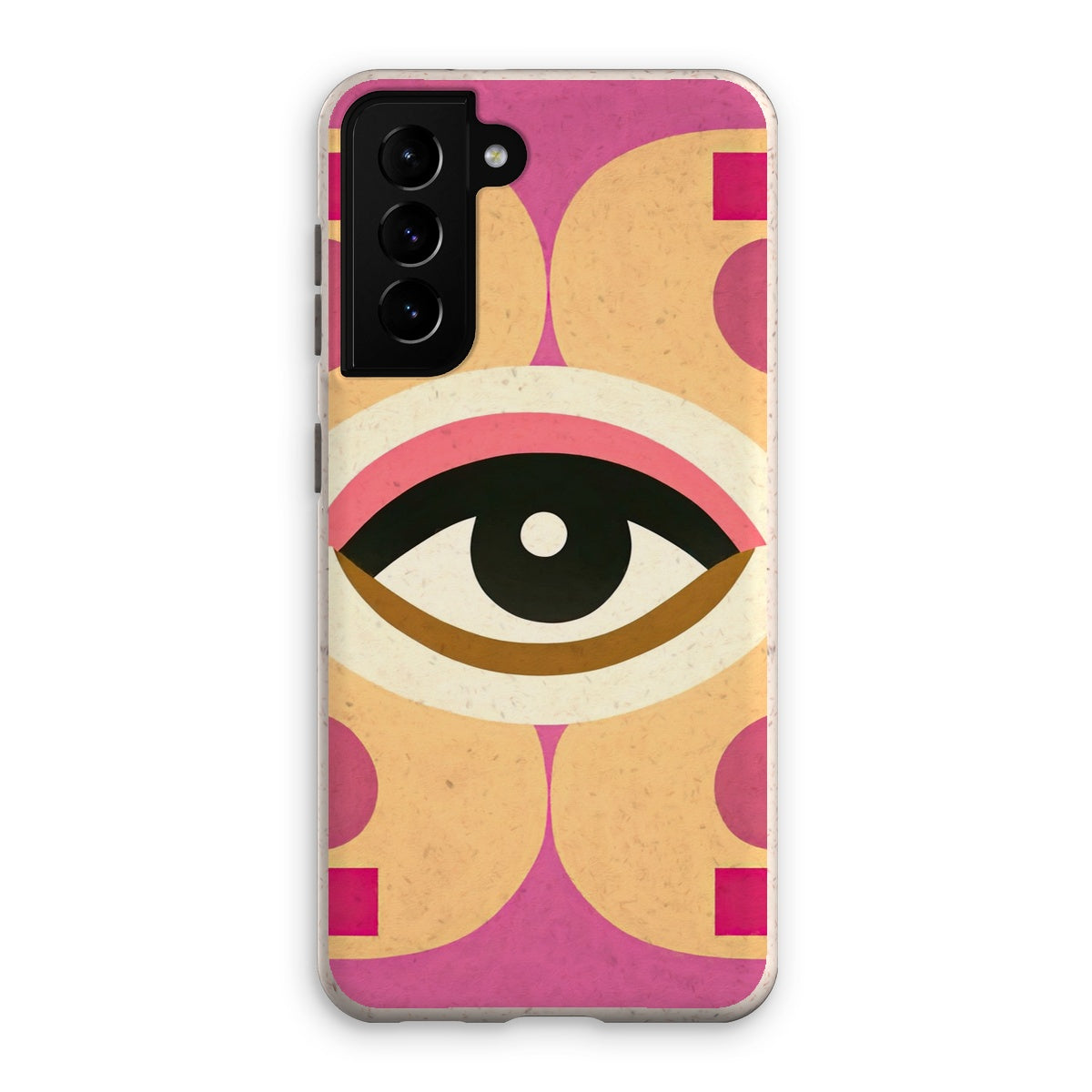 Eye of Harmony: Where Realism Meets Geometric Dreamscapes Eco Phone Case