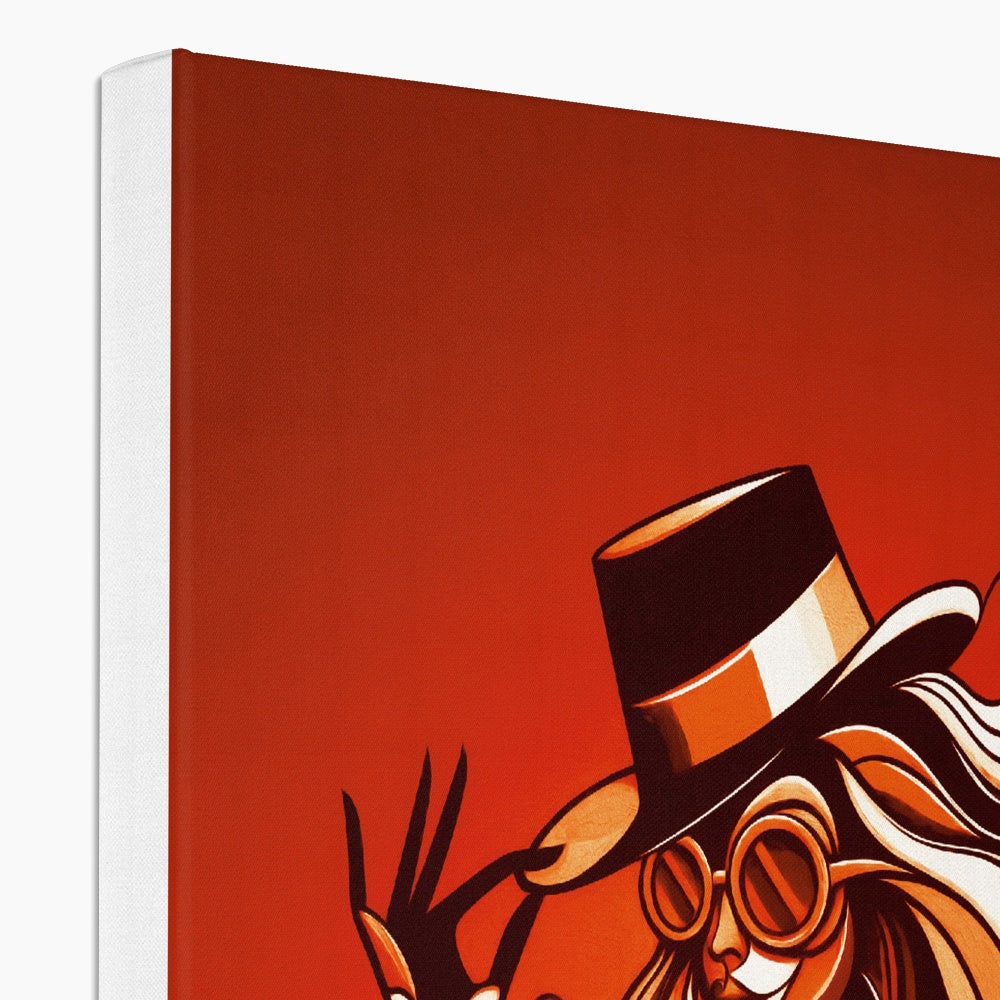 Viva La Diva: Where Confidence Dances in Shades of Oranges and Reds Canvas
