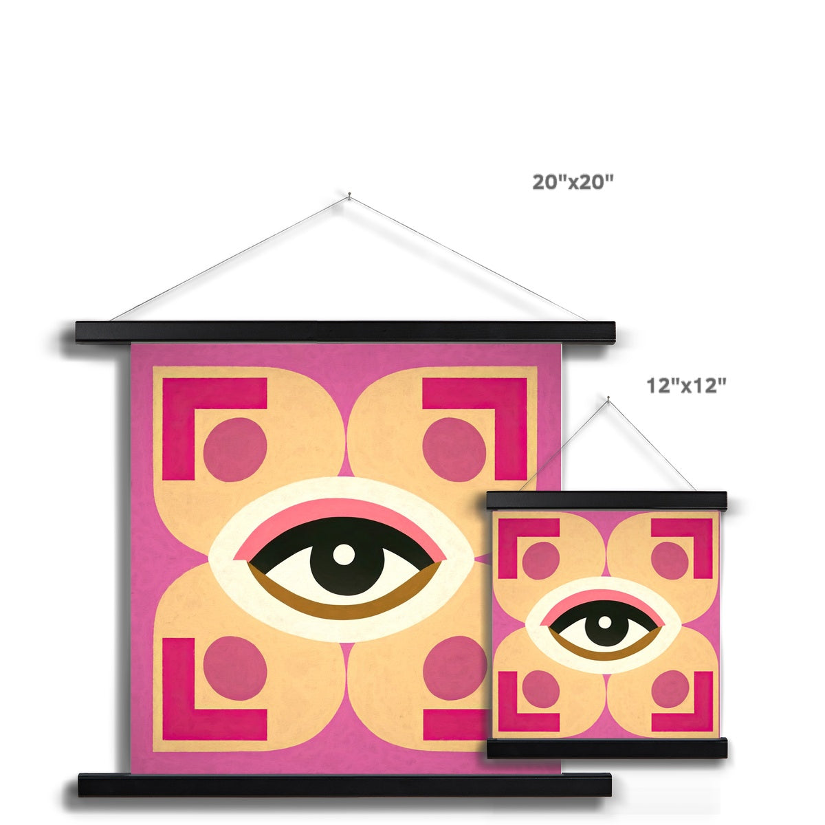 Eye of Harmony: Where Realism Meets Geometric Dreamscapes Fine Art Print with Hanger