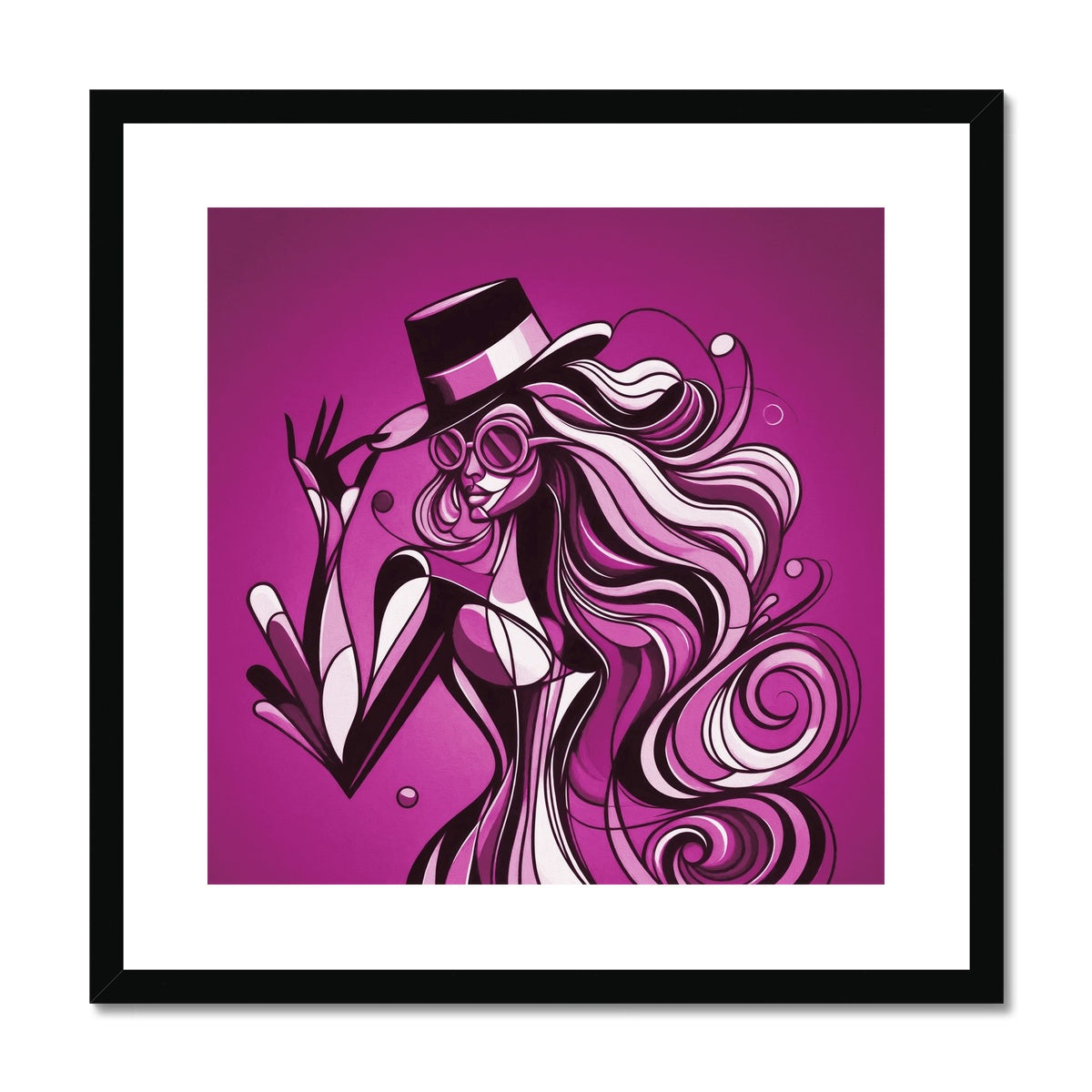 Viva La Diva: Where Amethyst Dreams Dance in a Symphony of Purples Framed & Mounted Print