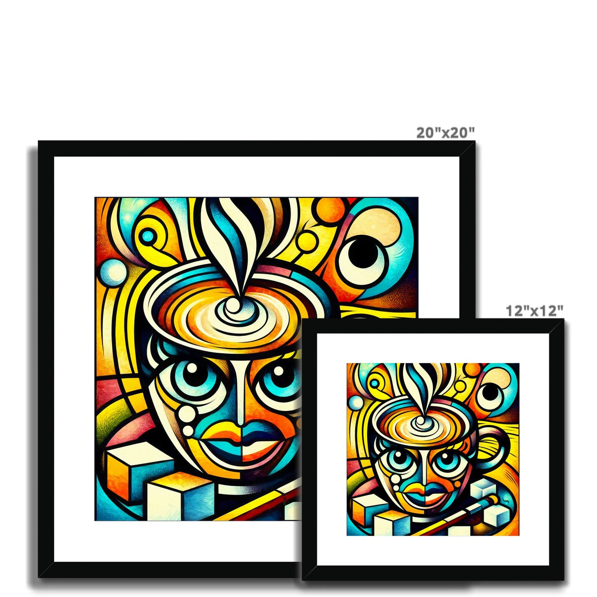 Geometric Java Framed & Mounted Print