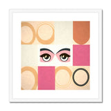 Whispers of Serenity: Where Eyes Meet Abstract Harmony Framed & Mounted Print