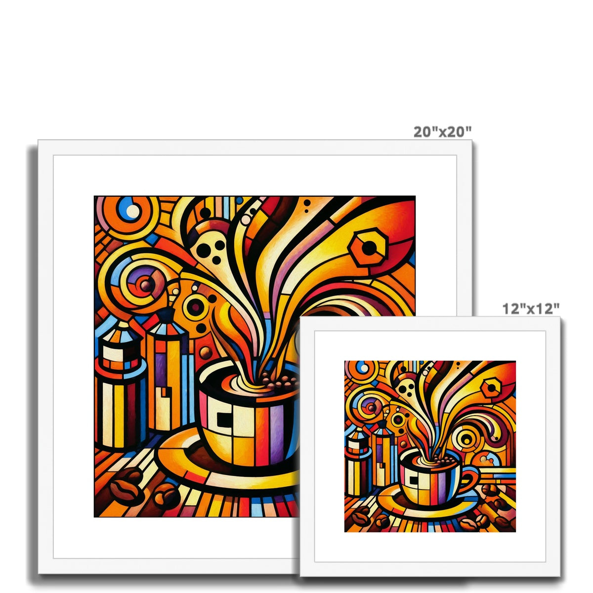 Caffeinated Cityscape Framed & Mounted Print
