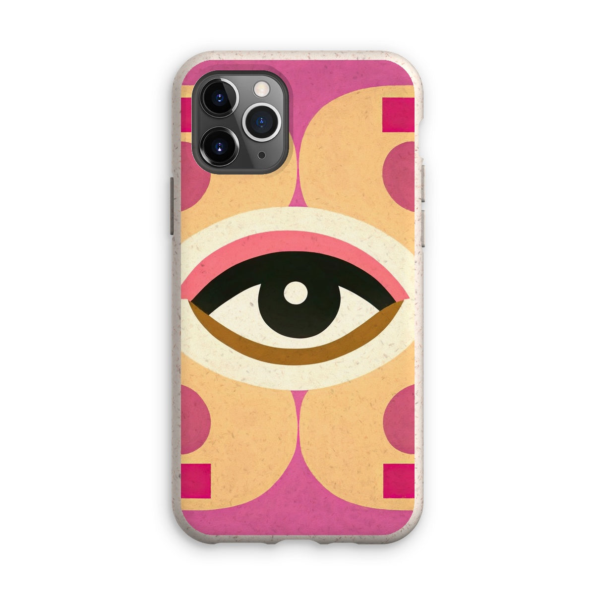 Eye of Harmony: Where Realism Meets Geometric Dreamscapes Eco Phone Case