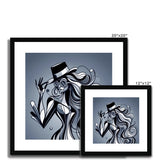 Viva La Diva: Where Shadows Dance in Shades of Silver Framed & Mounted Print