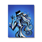 Viva La Diva: Where Moonlight Dances in Shades of Sapphire Canvas