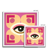 Eye of Harmony: Where Realism Meets Geometric Dreamscapes Budget Framed Poster