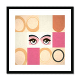 Whispers of Serenity: Where Eyes Meet Abstract Harmony Framed & Mounted Print