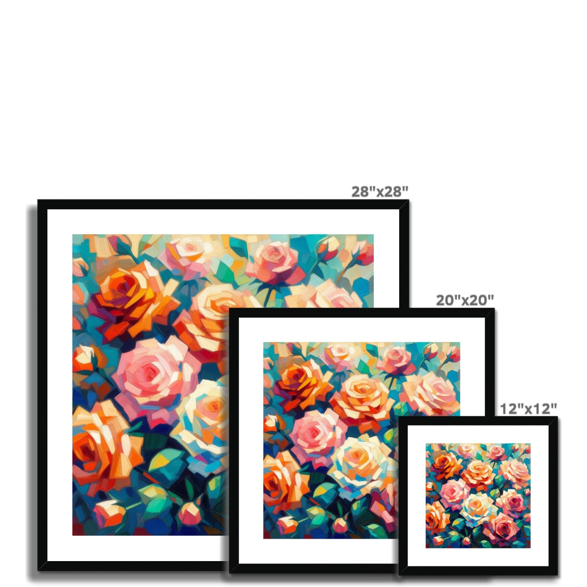 Roses in Full Bloom Framed & Mounted Print
