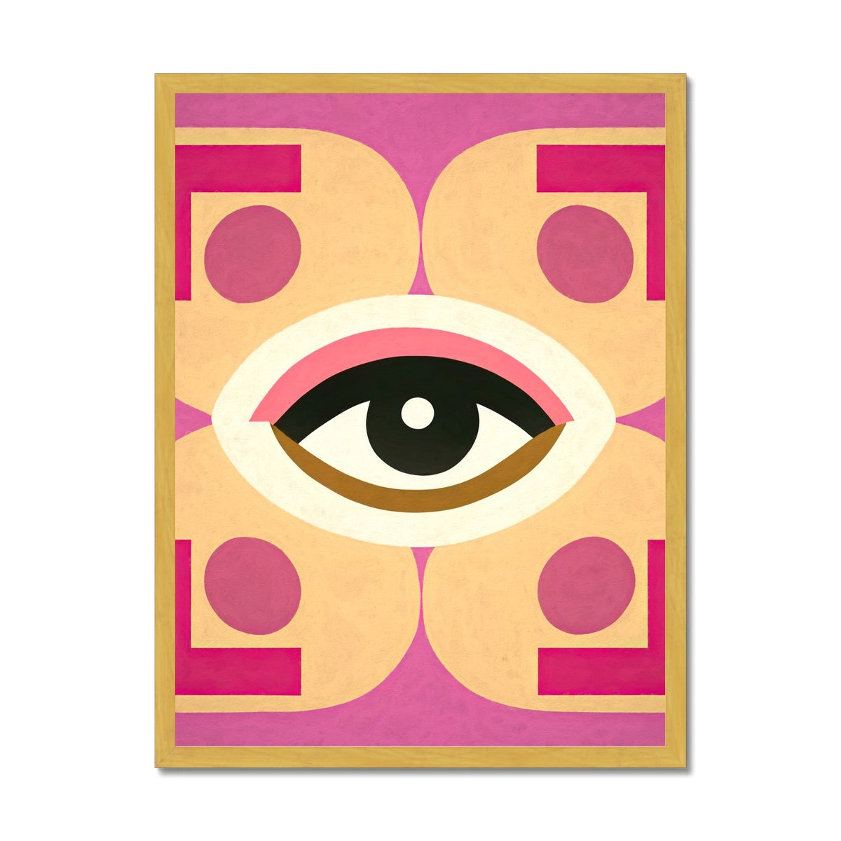 Eye of Harmony: Where Realism Meets Geometric Dreamscapes Antique Framed Print