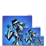 Viva La Diva: Where Moonlight Dances in Shades of Sapphire Fine Art Print