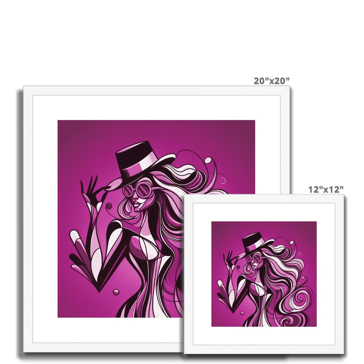 Viva La Diva: Where Amethyst Dreams Dance in a Symphony of Purples Framed & Mounted Print