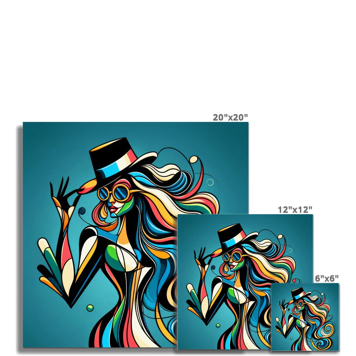 Viva La Diva: Where Confidence Meets Abstract Whirl Fine Art Print