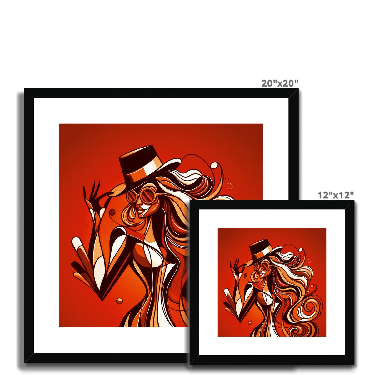 Viva La Diva: Where Confidence Dances in Shades of Oranges and Reds Framed & Mounted Print
