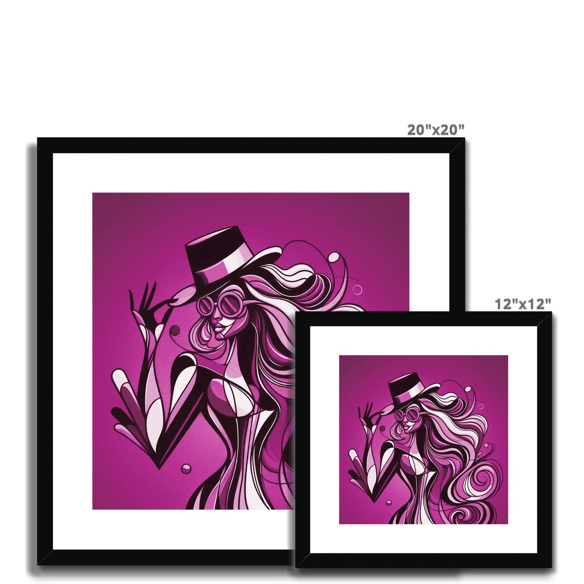 Viva La Diva: Where Amethyst Dreams Dance in a Symphony of Purples Framed & Mounted Print