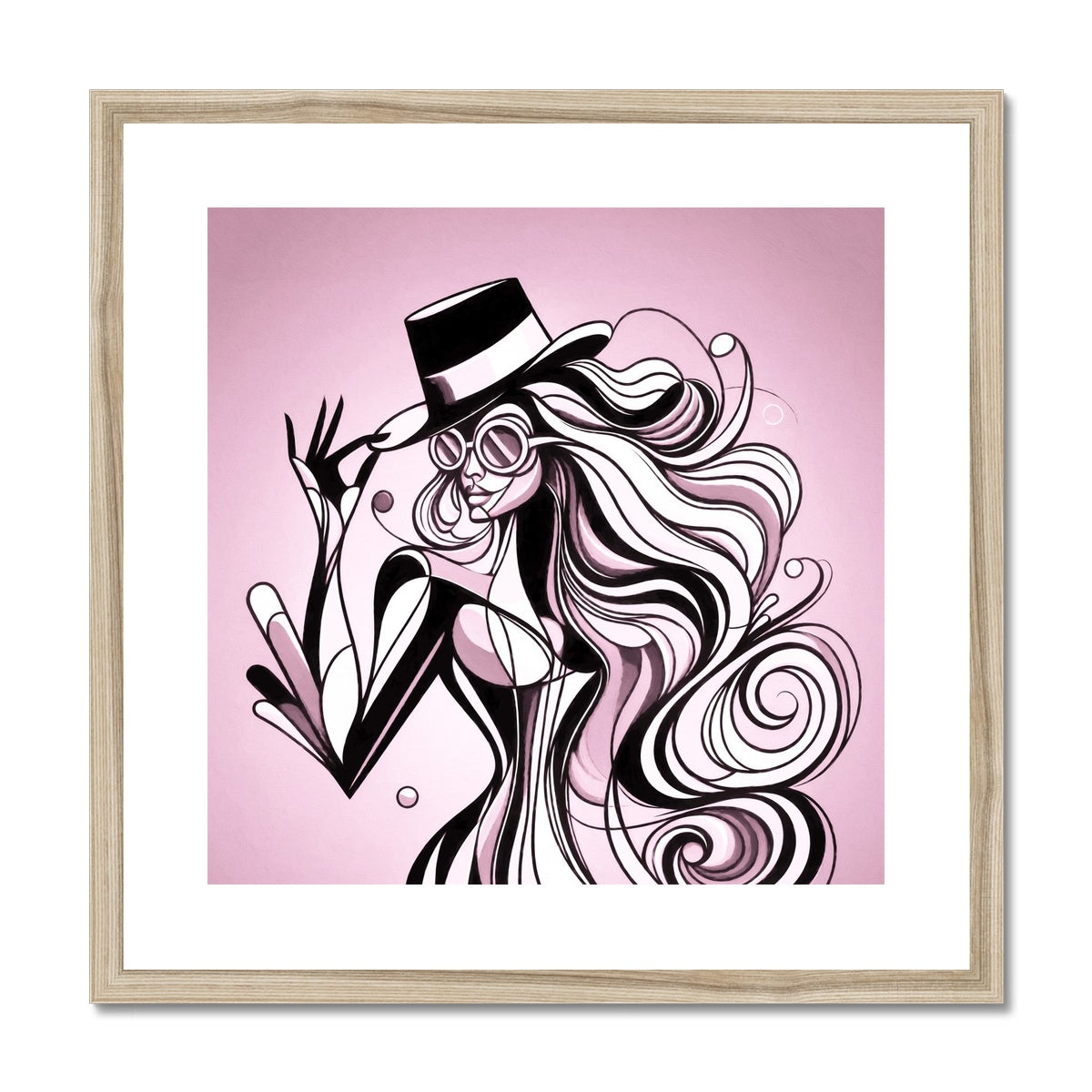 Viva La Diva: A Ballet of Blush and Boldness Against Rose-Colored Skies Framed & Mounted Print