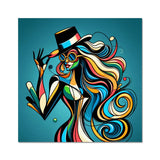 Viva La Diva: Where Confidence Meets Abstract Whirl Fine Art Print