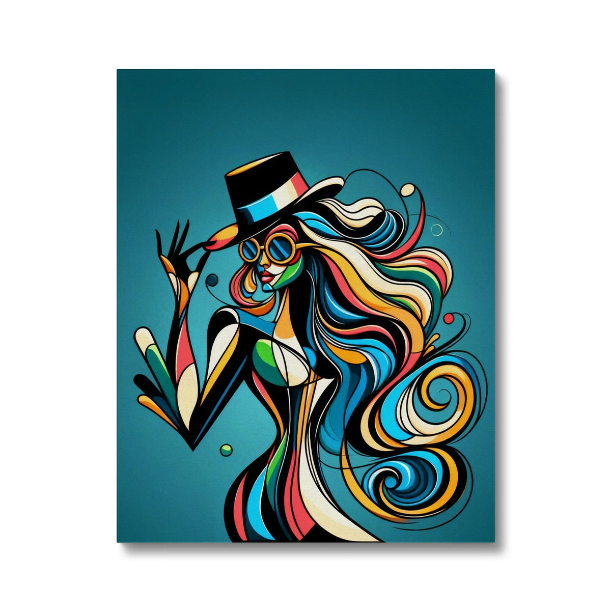 Viva La Diva: Where Confidence Meets Abstract Whirl Canvas