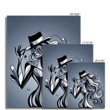 Viva La Diva: Where Shadows Dance in Shades of Silver Fine Art Print