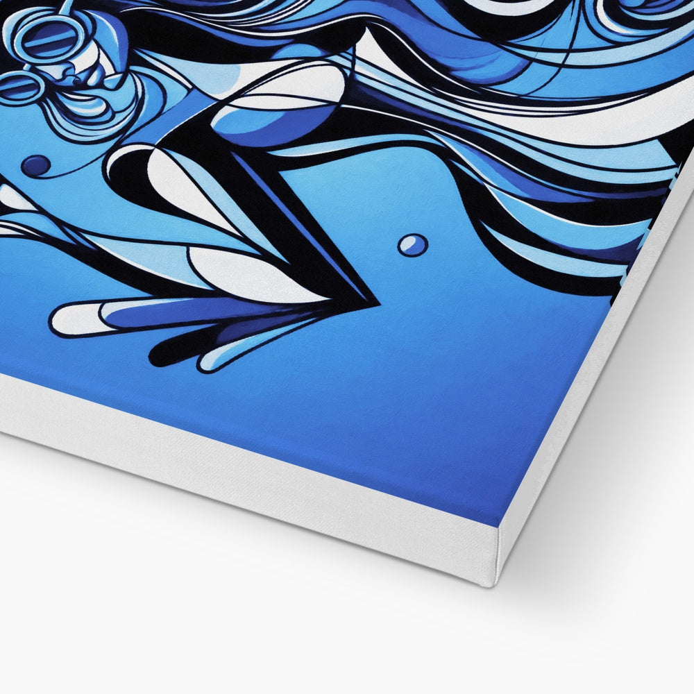 Viva La Diva: Where Moonlight Dances in Shades of Sapphire Eco Canvas