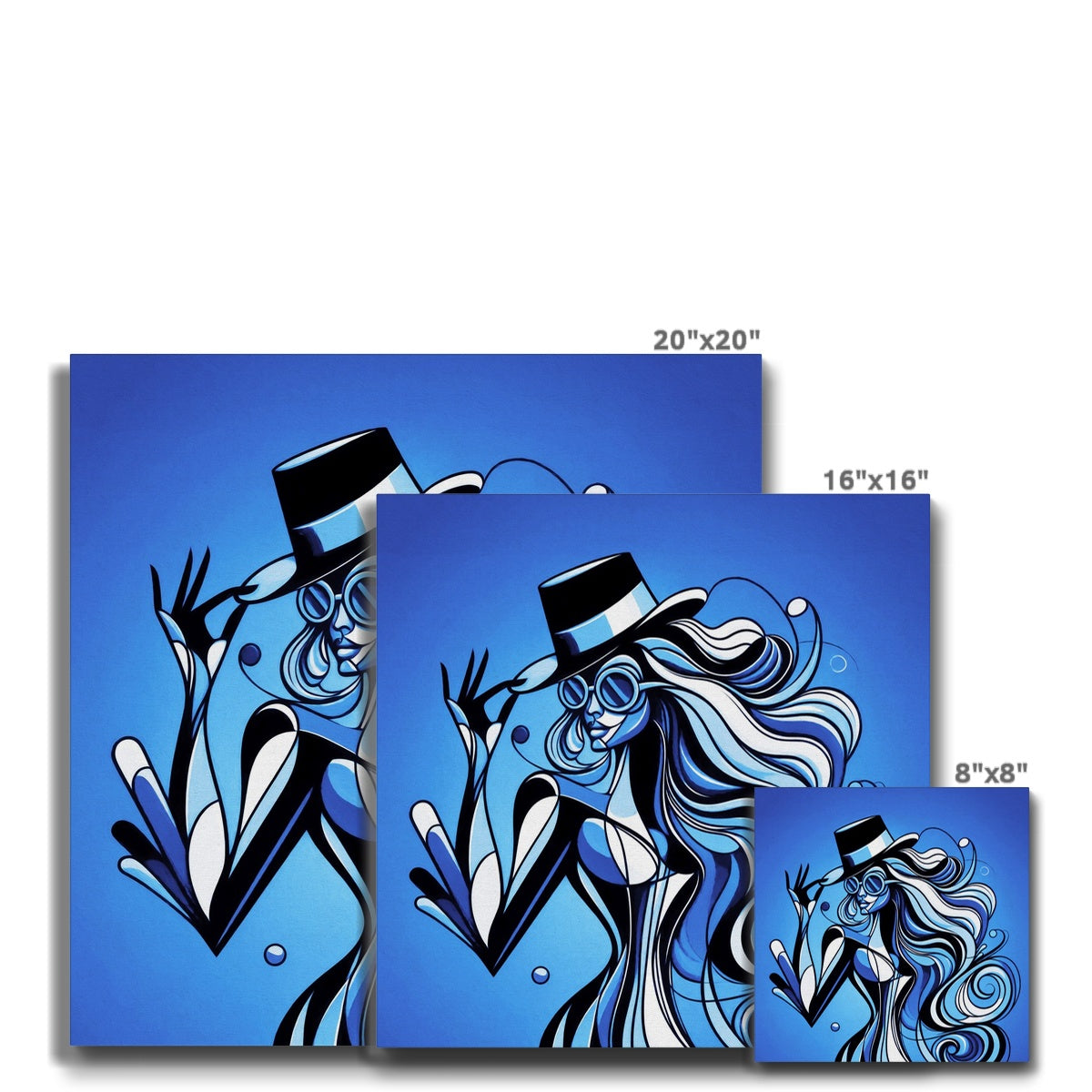 Viva La Diva: Where Moonlight Dances in Shades of Sapphire Eco Canvas