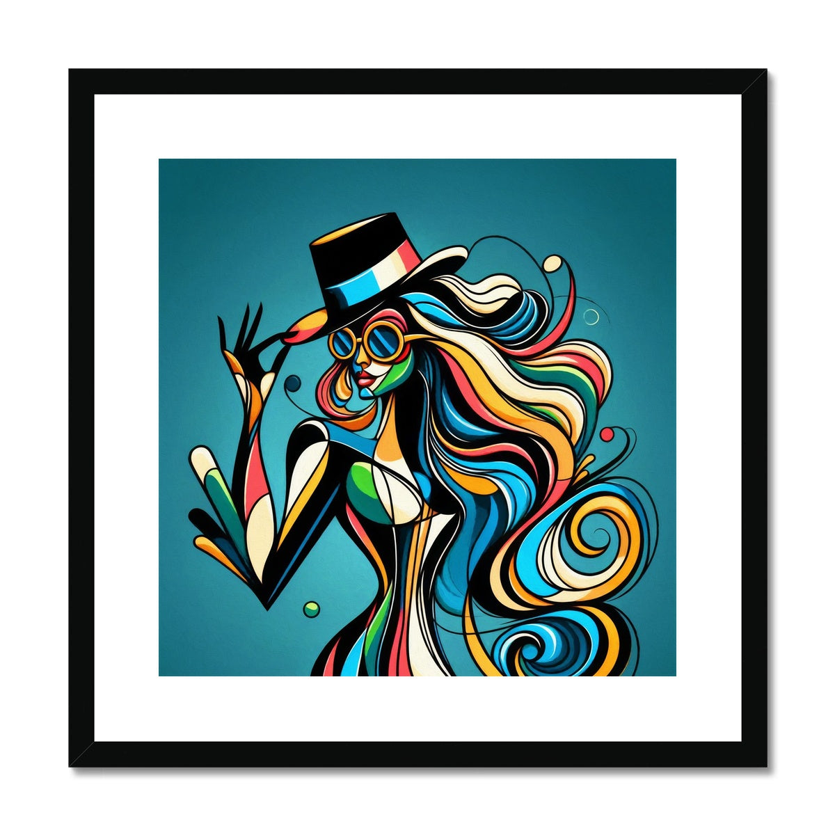 Viva La Diva: Where Confidence Meets Abstract Whirl Framed & Mounted Print