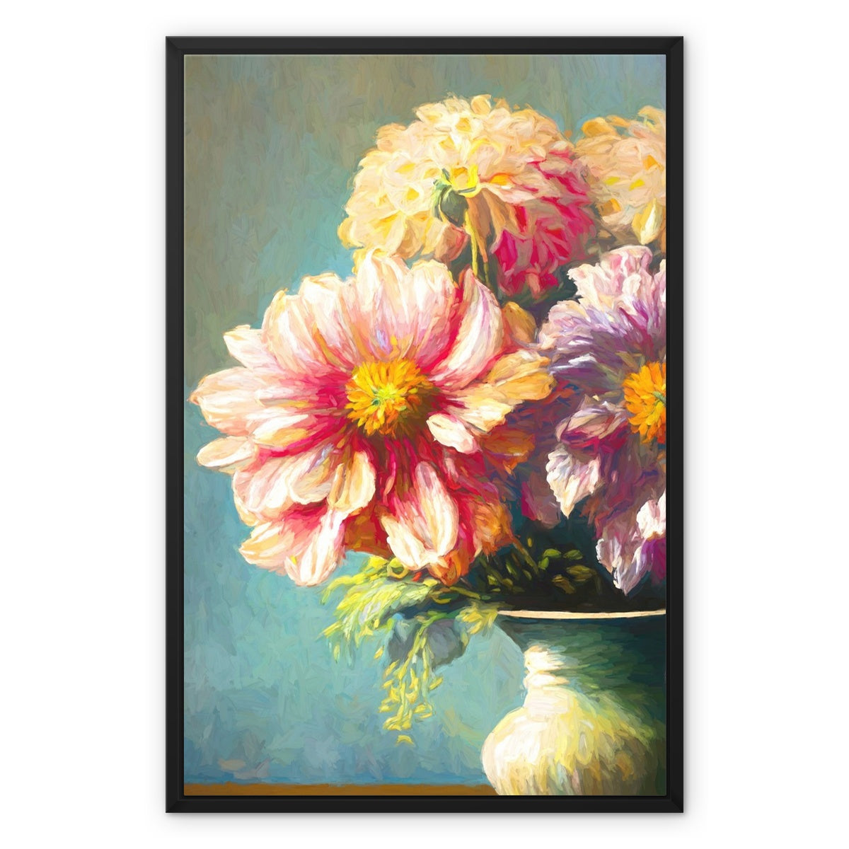 A Burst of Colour: Immerse Yourself in Floral Joy Framed Canvas