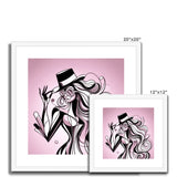 Viva La Diva: A Ballet of Blush and Boldness Against Rose-Colored Skies Framed & Mounted Print