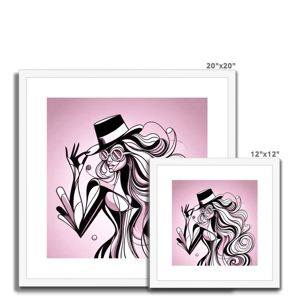 Viva La Diva: A Ballet of Blush and Boldness Against Rose-Colored Skies Framed & Mounted Print