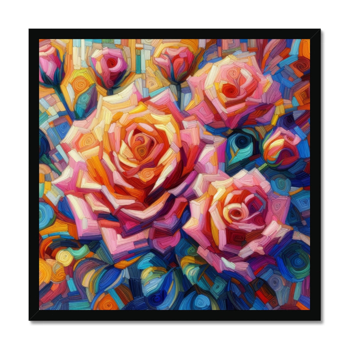 Roses Reimagined Budget Framed Poster