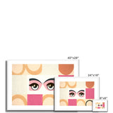 Whispers of Serenity: Where Eyes Meet Abstract Harmony Framed & Mounted Print