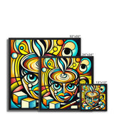 Geometric Java Framed Canvas