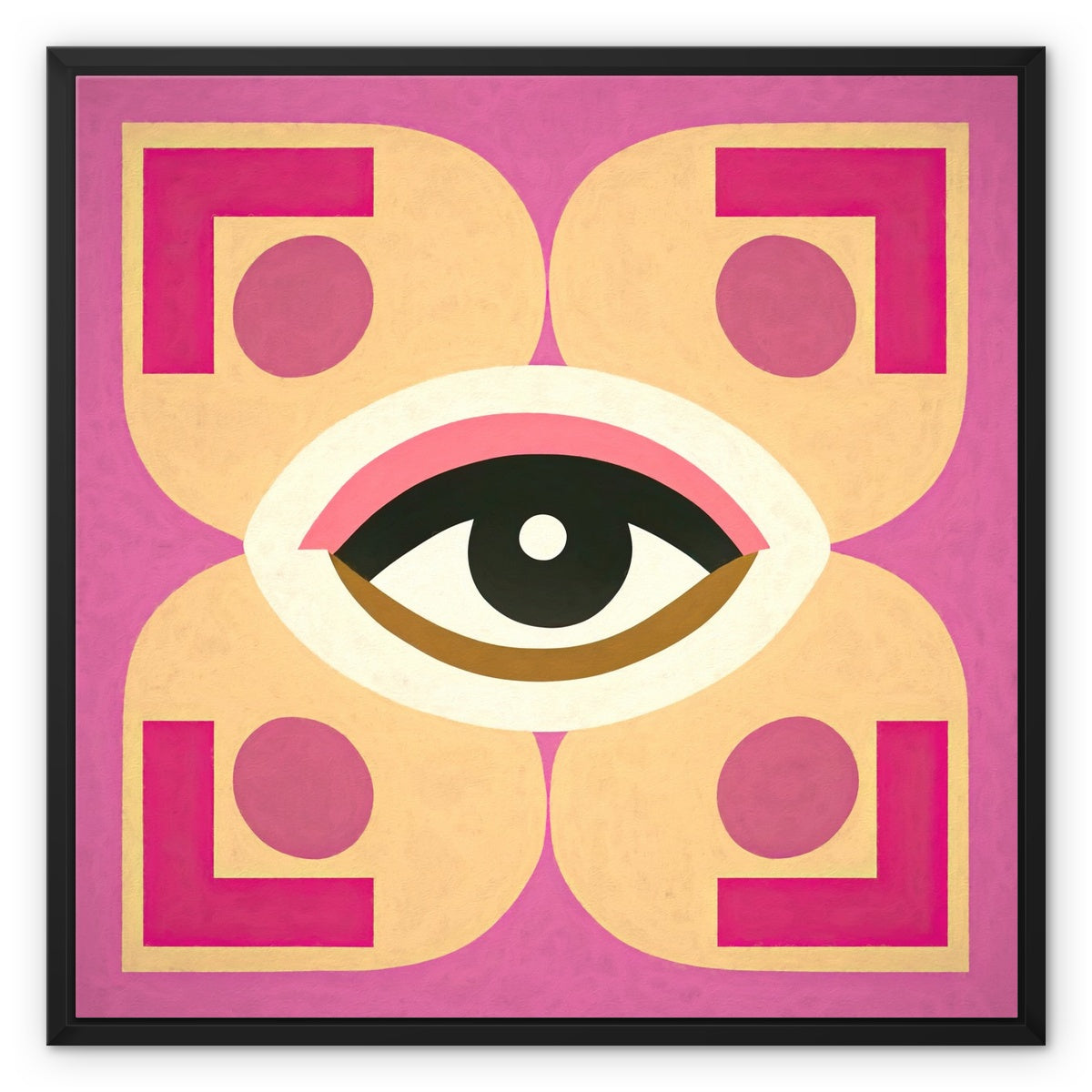 Eye of Harmony: Where Realism Meets Geometric Dreamscapes Framed Canvas