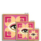 Eye of Harmony: Where Realism Meets Geometric Dreamscapes Antique Framed Print