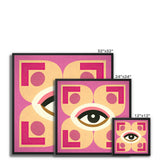 Eye of Harmony: Where Realism Meets Geometric Dreamscapes Framed Canvas